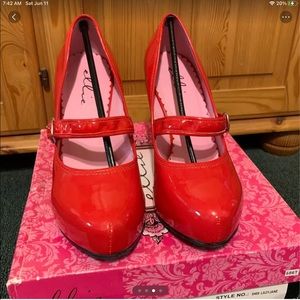Ellie Lady Jane red shoes, size 8